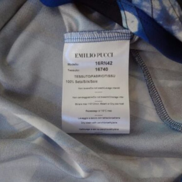 EMILIO PUCCI COBALT BLUE CRYSTALS STUDDED COLLAR NECK SILK SLEEVELESS TOP 40 - Picture 7 of 9